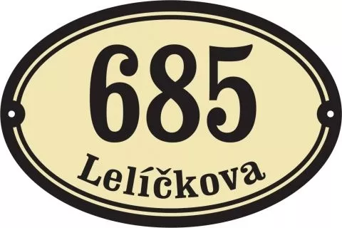 Smaltované domovní číslo SuperČÍSLO v oválu