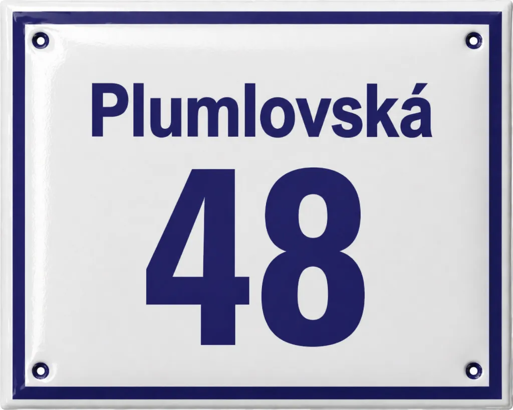 Smaltovaná domovní čísla orientační  města Prostějova . C.PV.2