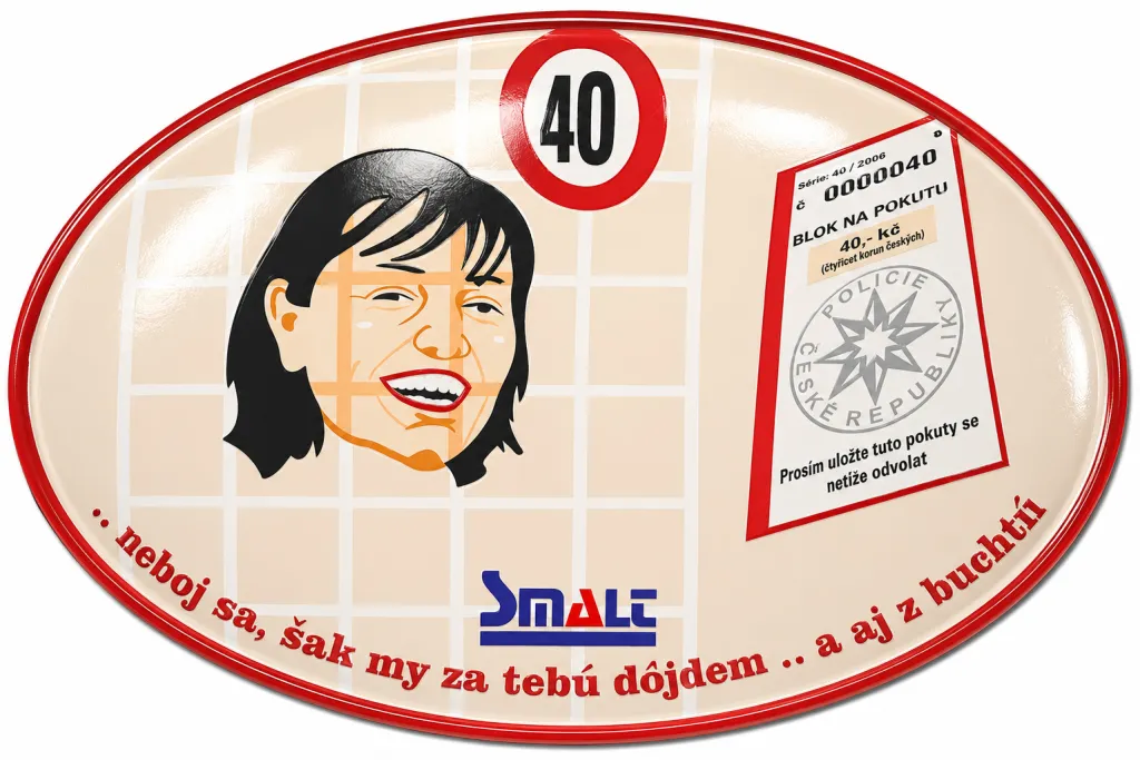 Smaltovaná cedule Dar pro 13 ovál