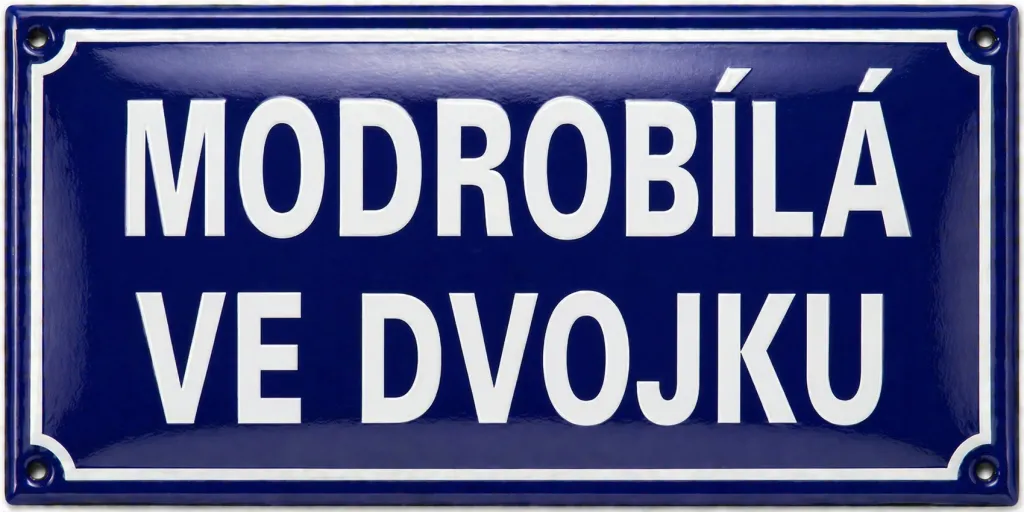 Smaltovaná uliční cedule. O-ulice 11