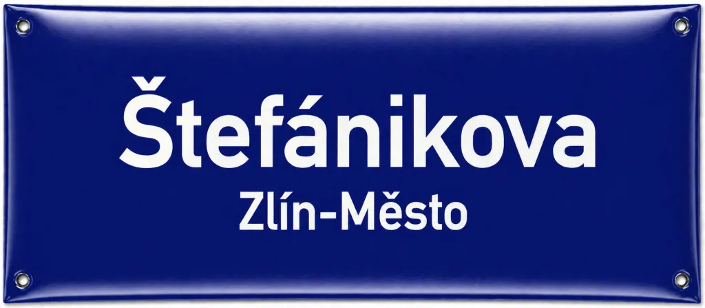Smaltovaná uliční cedule. O-ulice 51