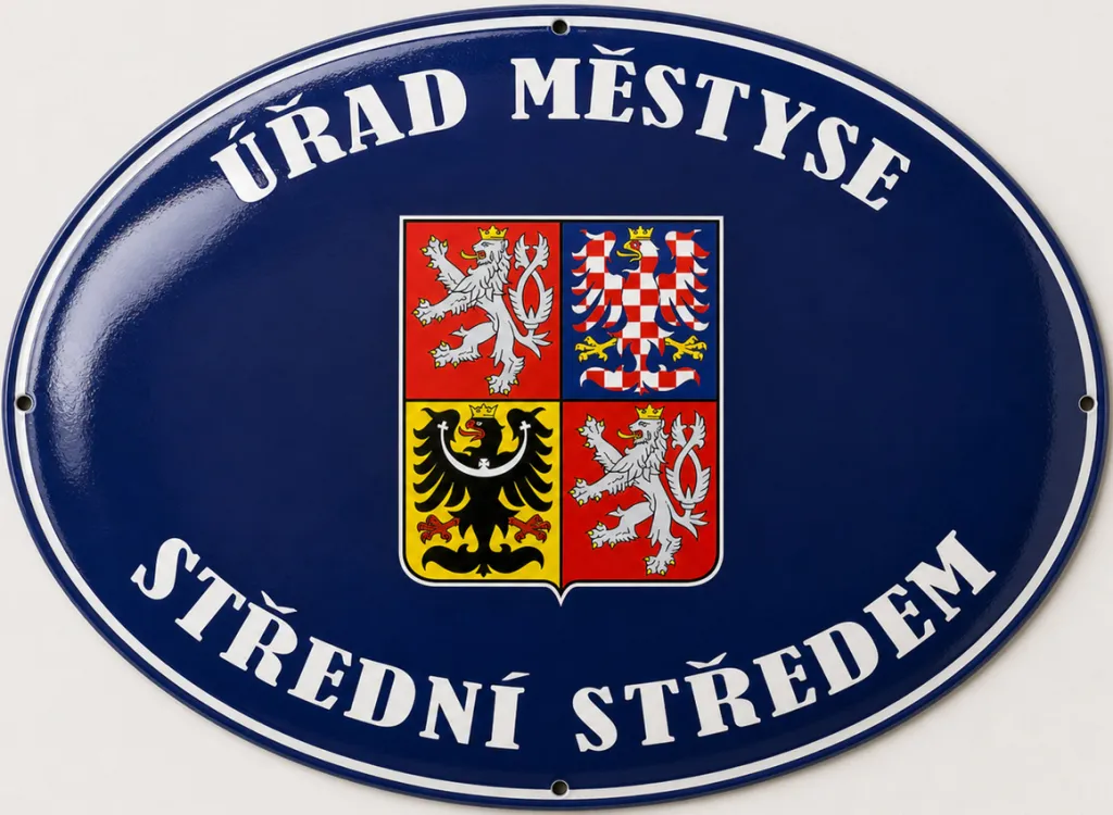 Smaltovaná cedule se státním znakem U13-urad 2