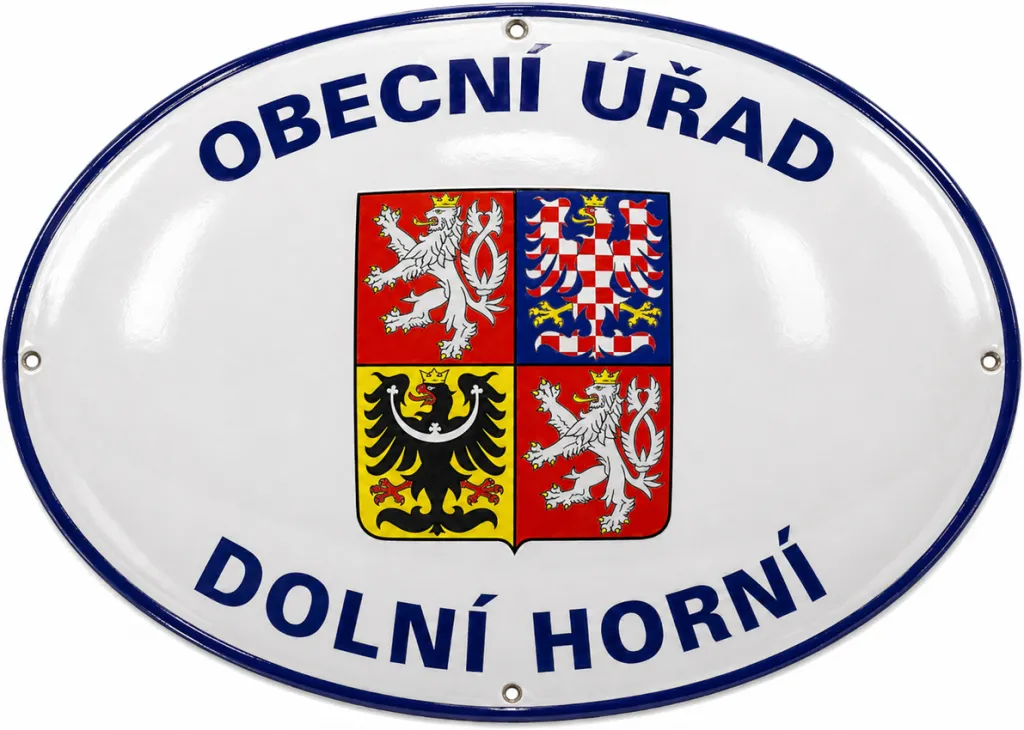 Smaltovaná cedule se státním znakem U13-urad 