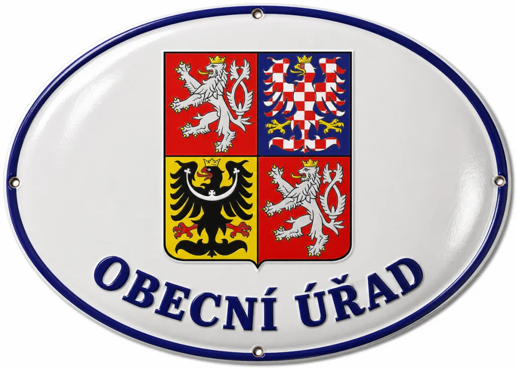 Smaltovaná cedule se státním znakem U11-urad 1
