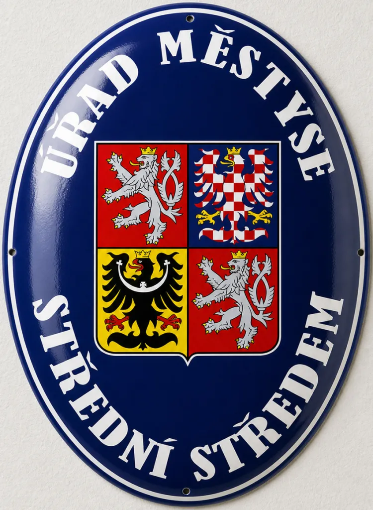 Smaltovaná cedule se státním znakem U12-urad 2