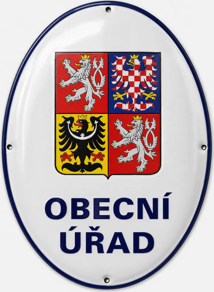 Smaltovaná cedule se státním znakem U10-urad 1