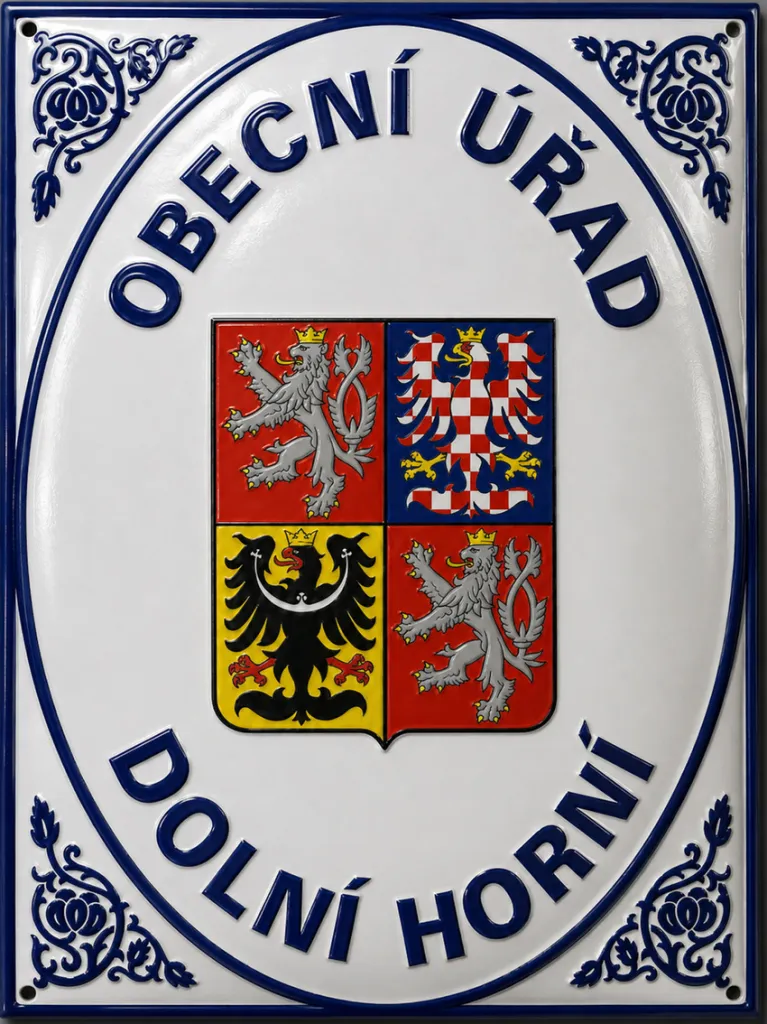 Smaltovaná cedule se státním znakem U7-urad 1