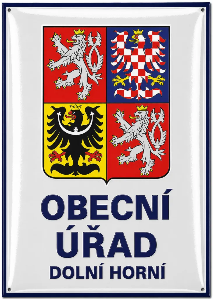 Smaltovaná cedule se státním znakem U6-urad 3