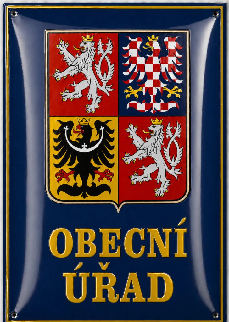 Smaltovaná cedule se státním znakem U5-urad 4