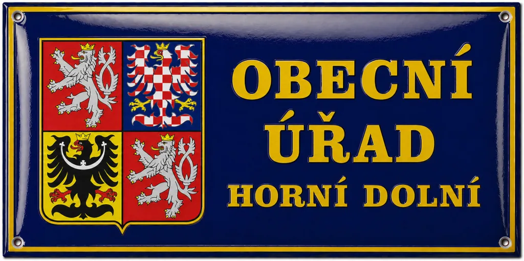 Smaltovaná cedule se státním znakem U4-urad 3