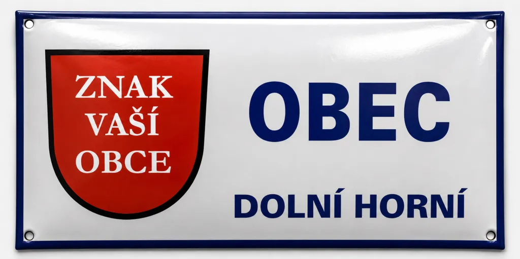 Smaltovaná cedule se znakem obce O4-obec 1