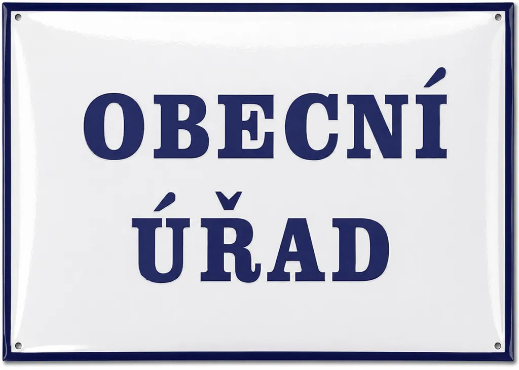Smaltovaná cedule označující úřad U1-urad 3