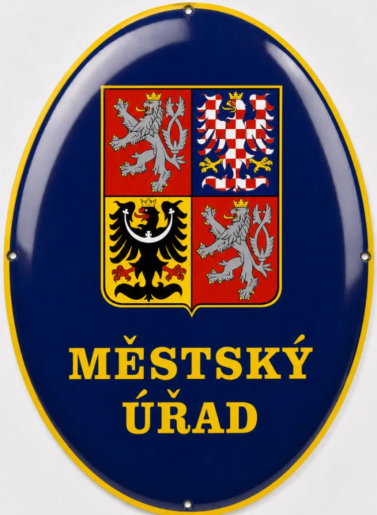 Smaltované řešení města v oválu O-město 1