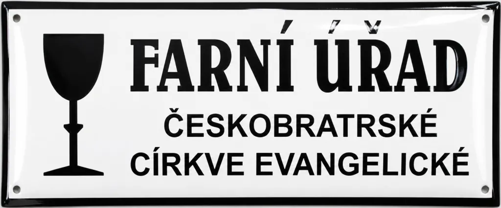 Smaltovaná cedule pro farní úřad O-istitut 5