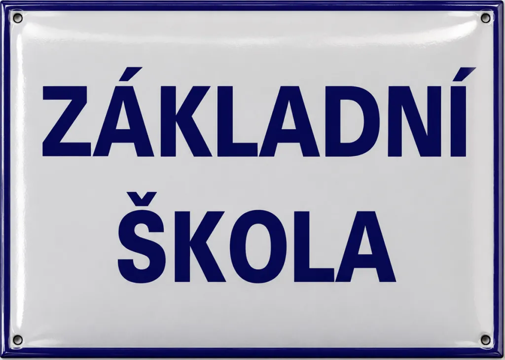 Smaltovaná cedule pro školu A1-skola 1