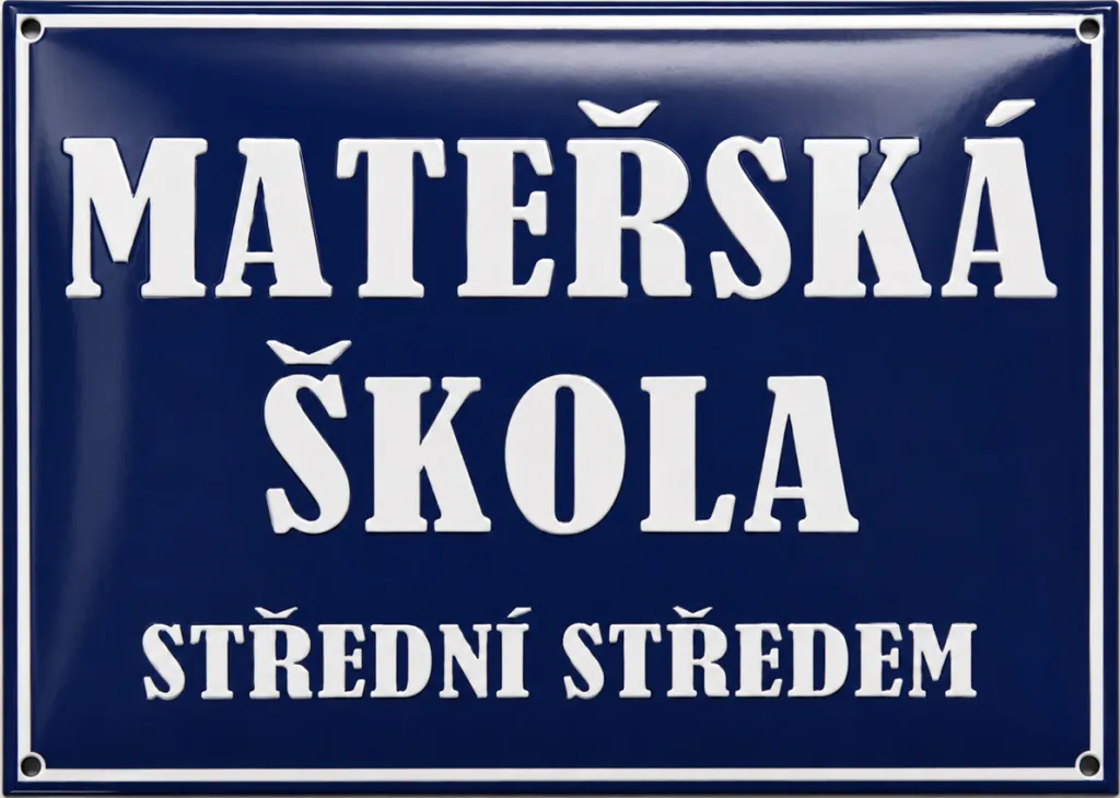 Smaltovaná cedule pro školku s názvem A1-skola 6
