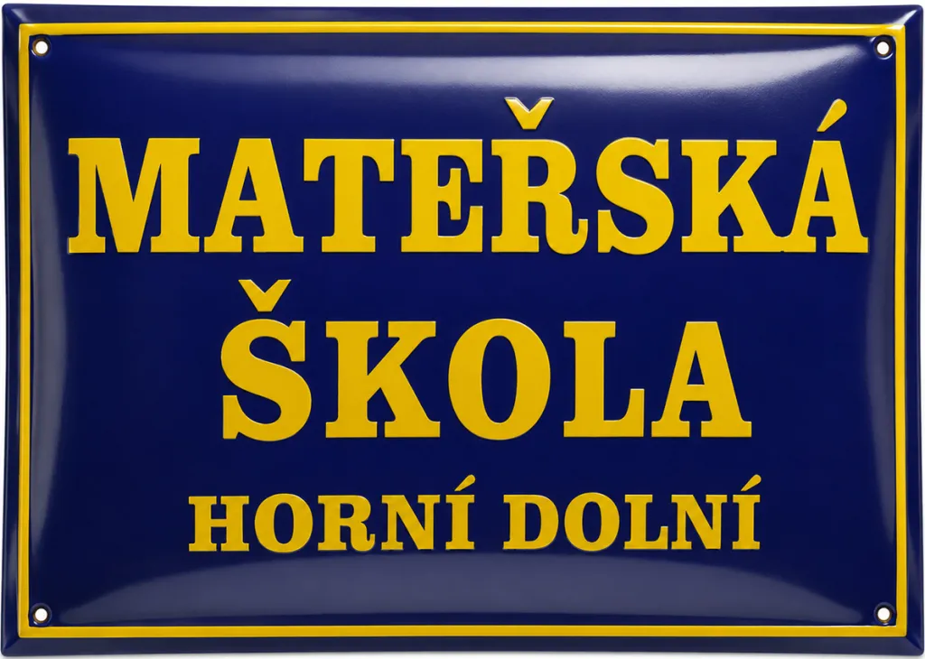 Smaltovaná cedule pro školku s názvem A1-skola 8