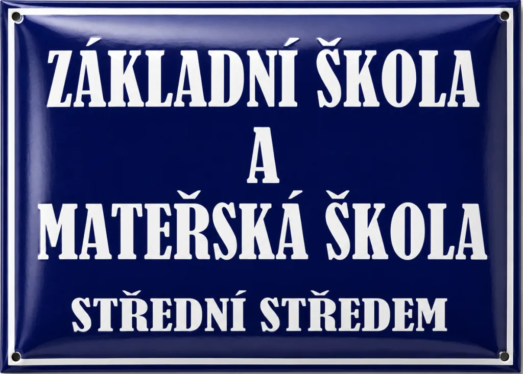 Smaltovaná cedule pro školu se školkou A2-skola 6