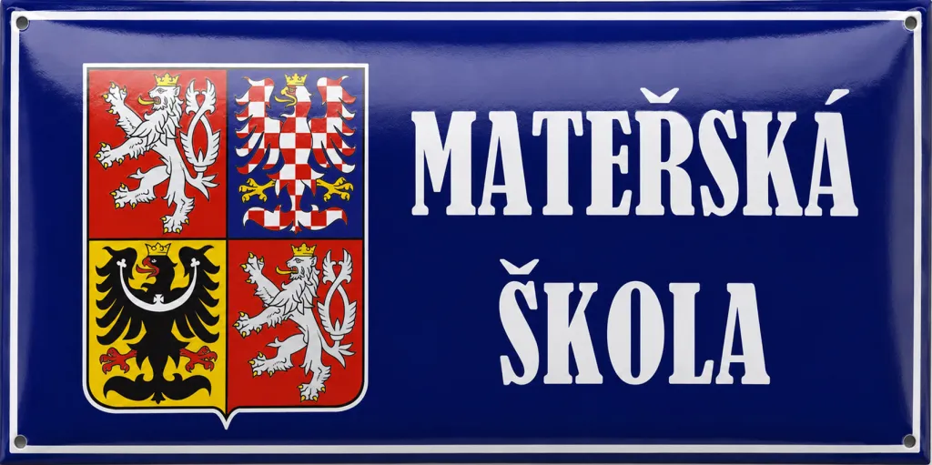 Smaltovaná cedule pro školu se státním znakem A3-skola 2