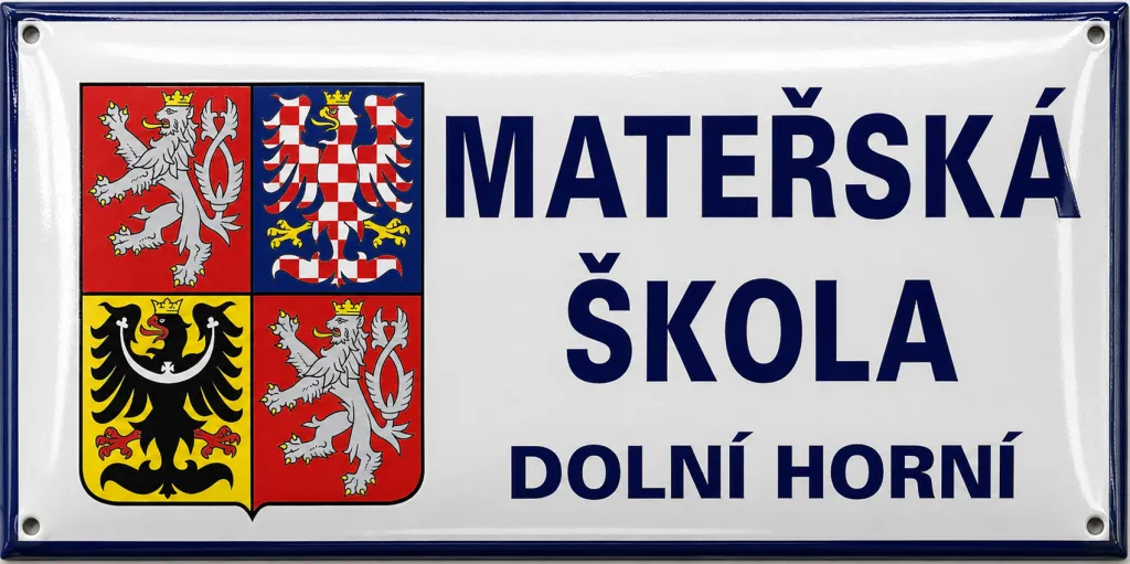 Smaltovaná cedule pro školu se státním znakem A4-skola 1