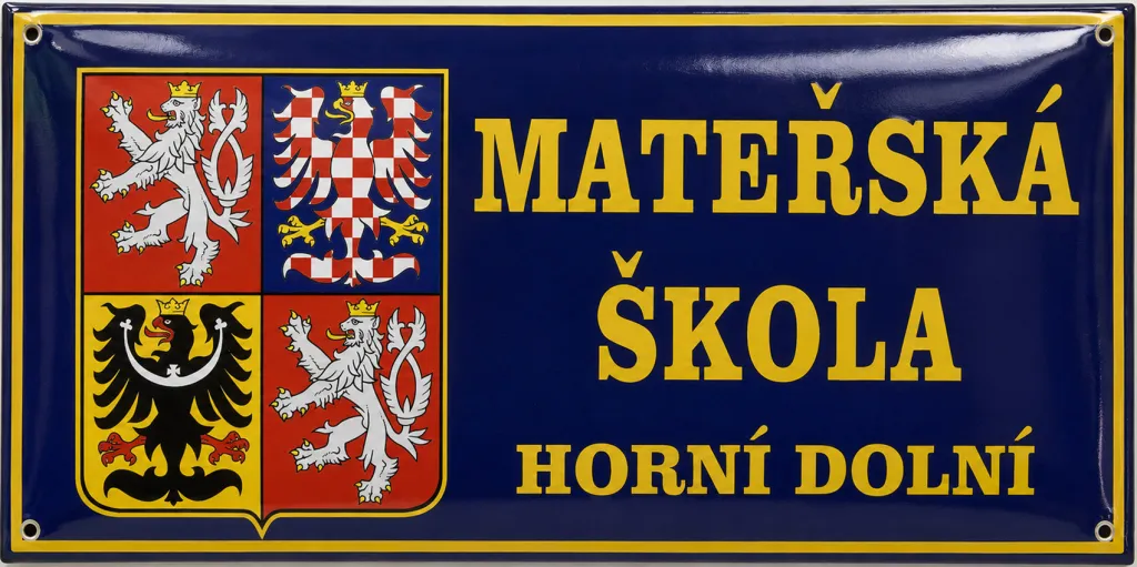 Smaltovaná cedule pro školu se státním znakem A4-skola 3