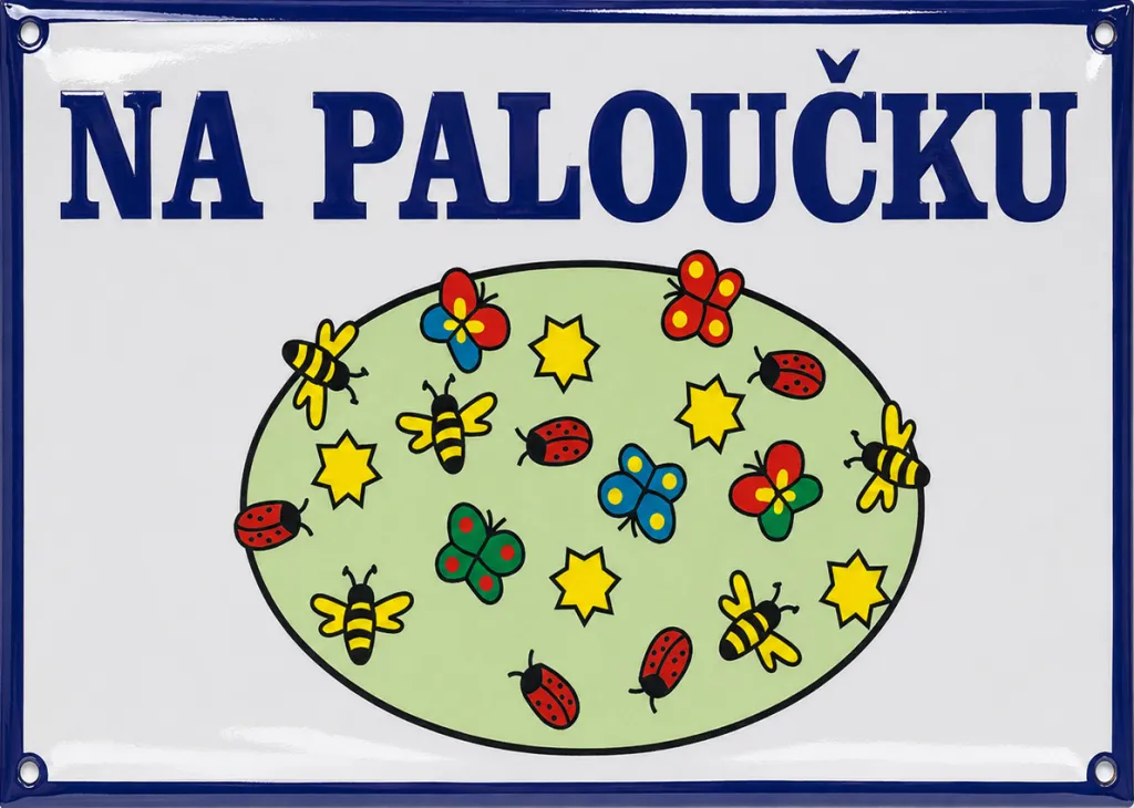 Smaltovaná cedule pro školku se super grafikou Školka 7