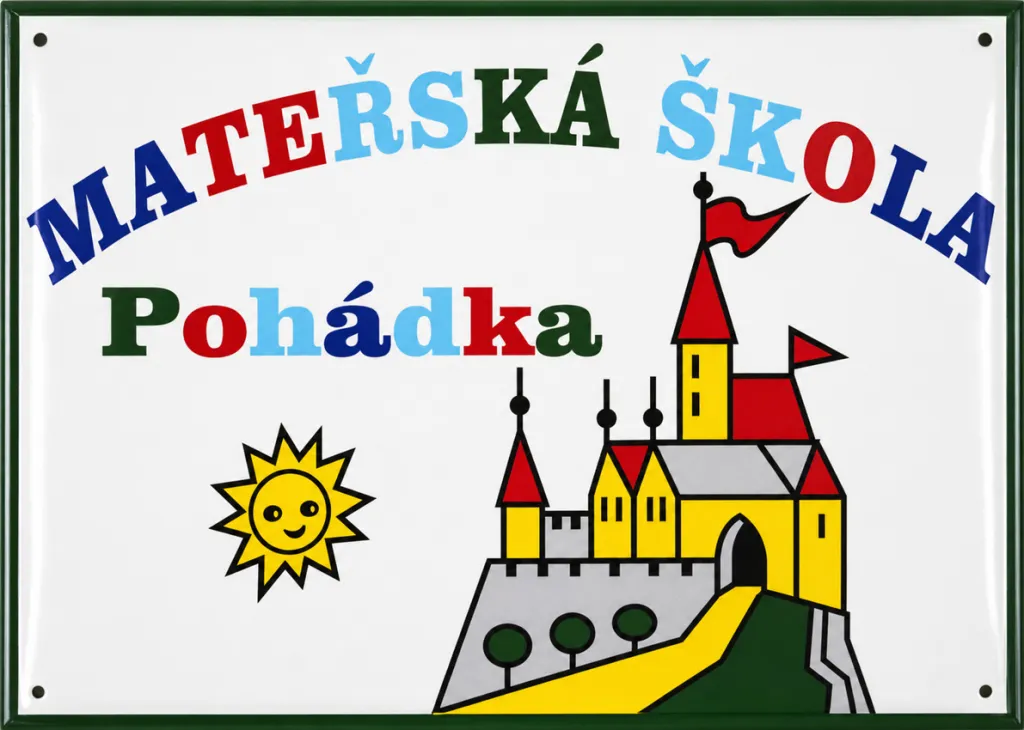 Smaltovaná cedule pro školku se super grafikou Školka 11