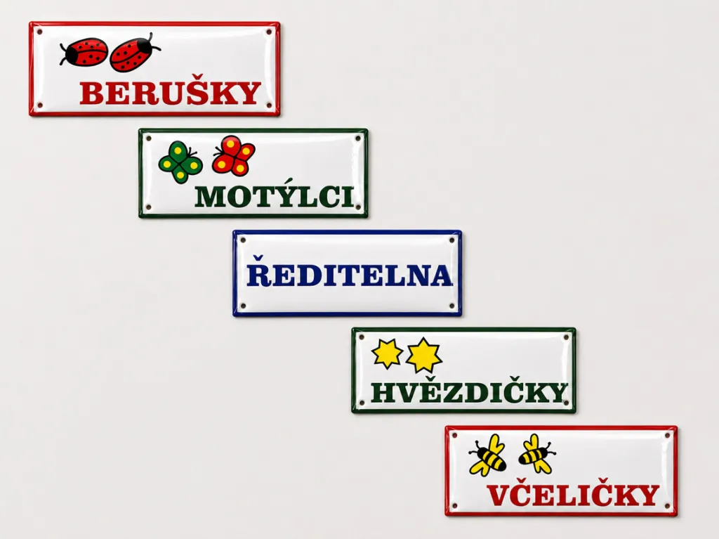 Smaltovaná cedule pro tříd a prostor Školka 12