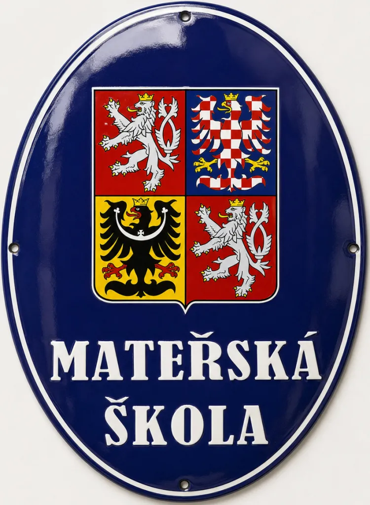 Smaltovaná cedule pro školu (školku) v oválu A10-skola 2
