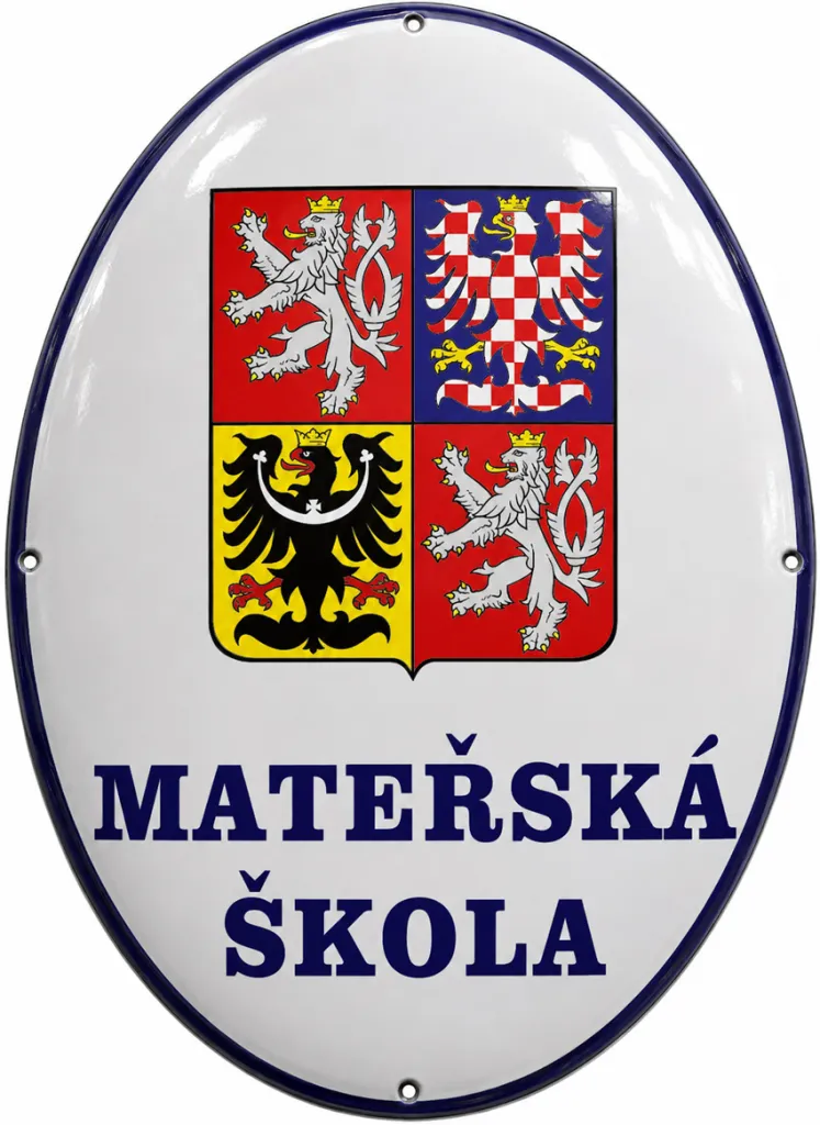 Smaltovaná cedule pro školu (školku) v oválu A10-skola 3