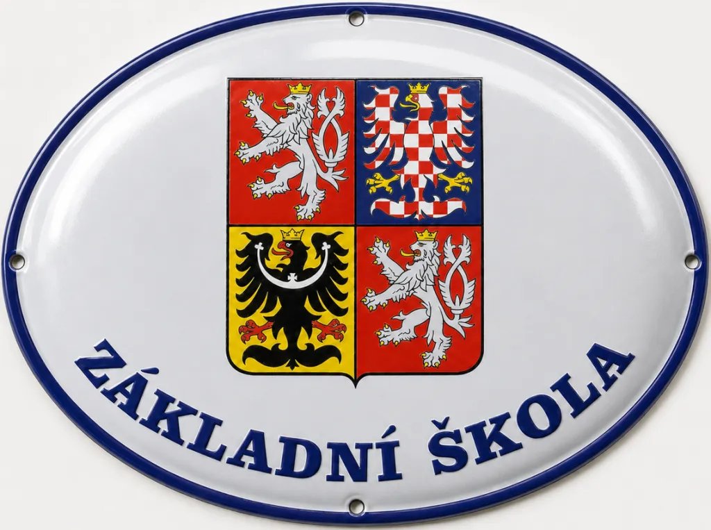 Smaltovaná cedule pro školu (školku) v oválu A11-skola 3