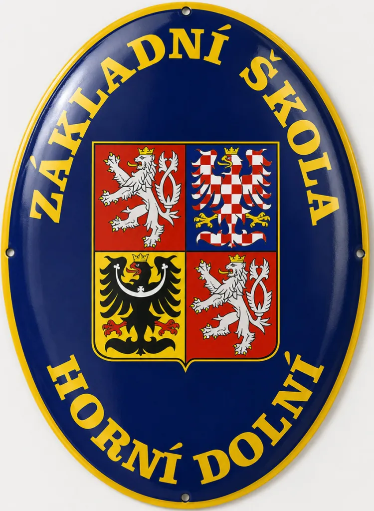 Smaltovaná cedule pro školu (školku) v oválu A12-skola 4