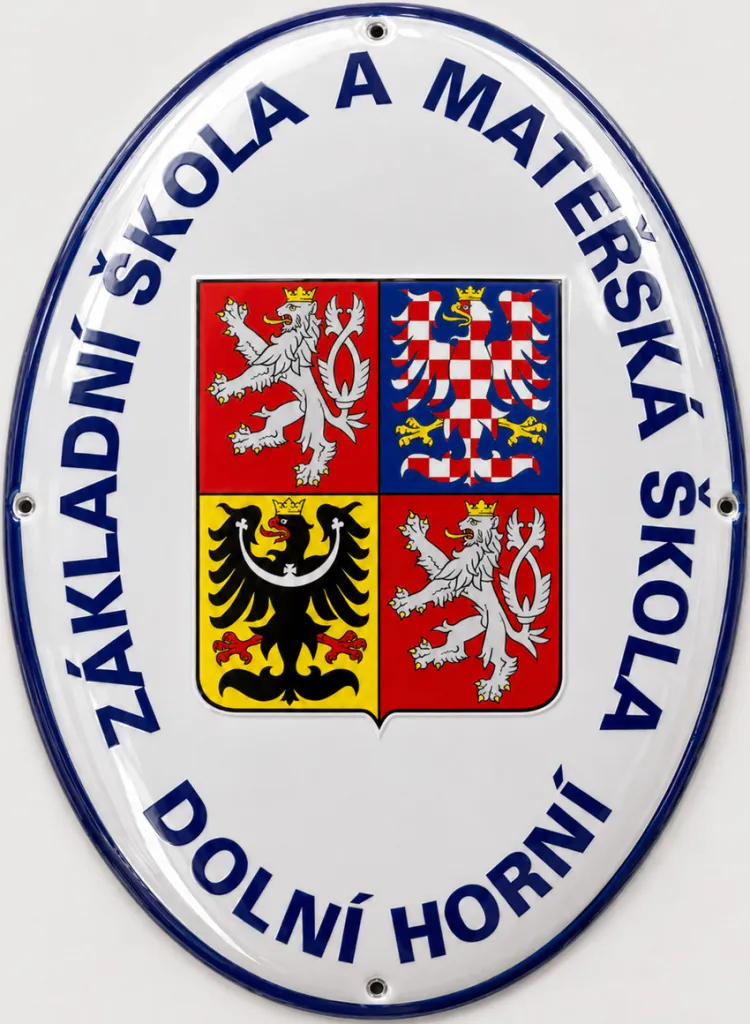 Smaltovaná cedule pro školu (školku) v oválu A15-skola 1