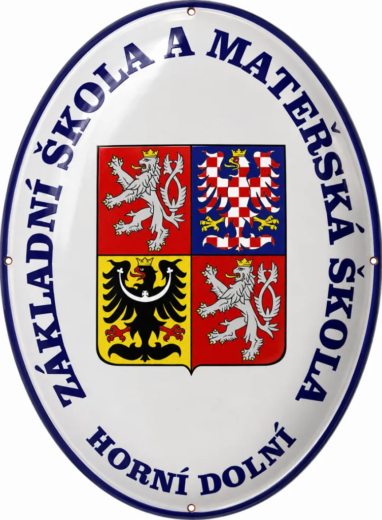 Smaltovaná cedule pro školu (školku) v oválu A15-skola 3