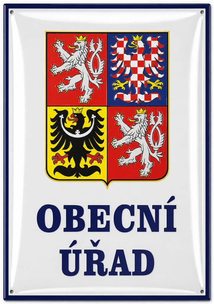Smaltovaná cedule se státním znakem U5-urad 3