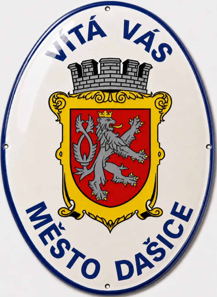 Smaltovaná vítající nebo loučící cedule -vitej 12