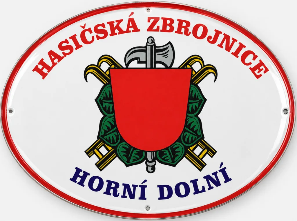 Smaltovaná cedule hasiči 2
