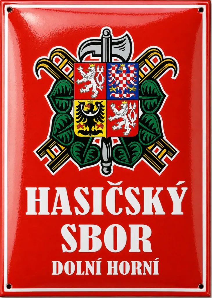 Smaltovaná cedule pro hasiče H6-sdh 2